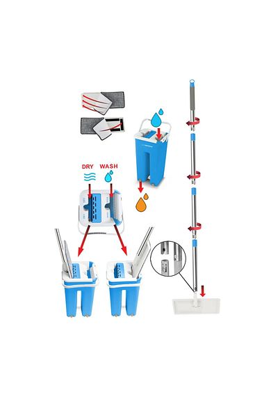 ESPERANZA Mop set with bucket, Esperanza Squeeze Mop Perfect Clean 96403, microfiber, 360 degree rotation