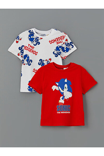 LC Waikiki تي شيرت للأولاد مطبوع عليه سونيك مكون من قطعتين