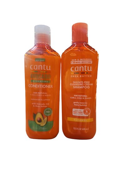 Cantu Cantu Shampoo + Cantu Shea Butter Creamy Conditioner 400ml Sulfate Free 2 Pack