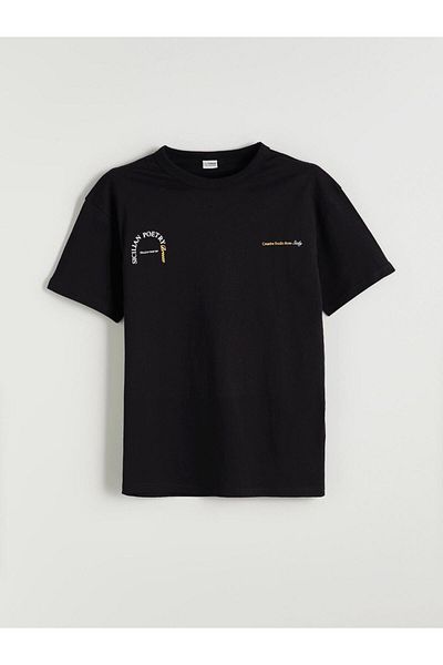 LC Waikiki Black Crew Neck Boy's T-Shirt