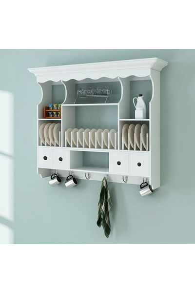 vidaxl Wooden Kitchen Wall Cabinet White