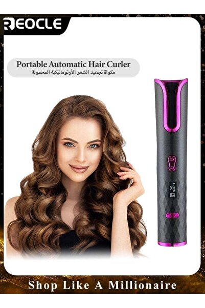 REOCLE Automatic Curling Iron Cordless Auto Hair Curler Rotating Hair Curler ...