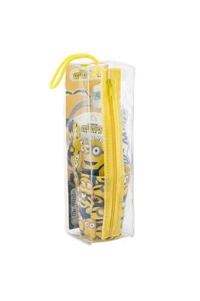 Disney MINIONS Travel Set for Children Toothbrush with Suction, Water Cup, and Children's Toothpaste Mint F