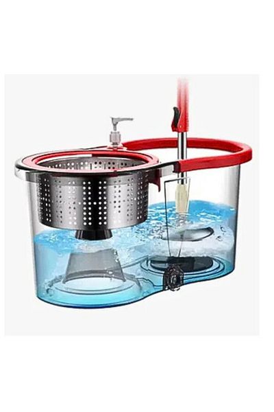 Generic Set Mop Rotativ Cu Cuva Din Inox, 4 Rezerve Diferite Perie Rosturi, Covoare Incluse