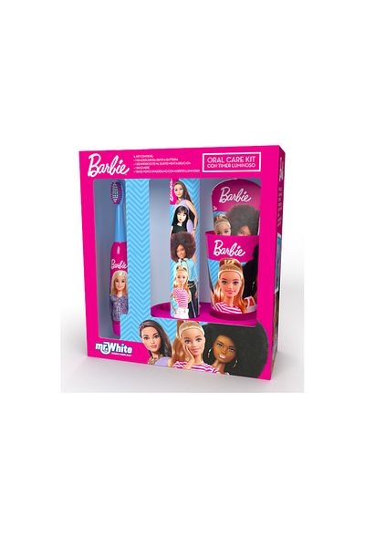 Barbie Kids Set Copii Mr. White LED: Periuță de dinți electrică, Pastă de dinți pentru copii, Cană + Turn de lumină