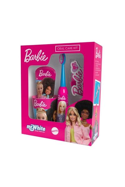Barbie Kids Set Copii Mr. White: periuta electrica, pasta dinti copii, pahar + 6 agrafe de par