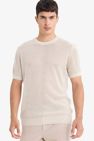 DeFacto Standard Fit Crew Neck Knitwear Short Sleeve T-Shirt E3255Ax25Sm
