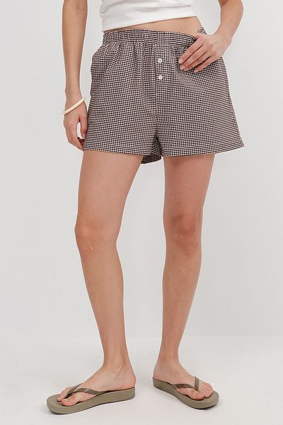 Addax Gingham Patterned Shorts Ş17389