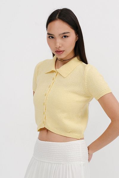 Addax Polo Neck Short Sleeve Cardigan H10298-B7