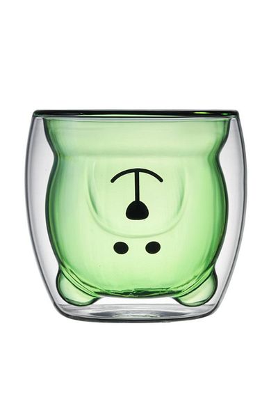 OEM Pahar cu pereți dubli, Ursuleț, 250 ml, Verde