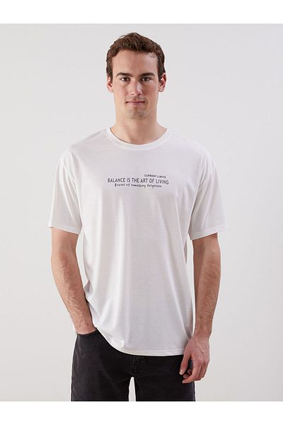 LC Waikiki New Season Crew Neck Printed Combed Cotton Men's T-Shirt - S5Kv30Z8