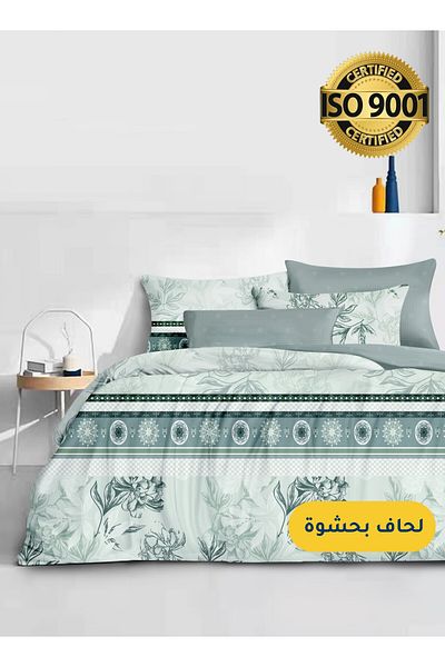 Master Home Textile Microfiber Printed Comforter Sets, Fits 200 x 200 cm Double Size Bed, 8 Pcs King Size