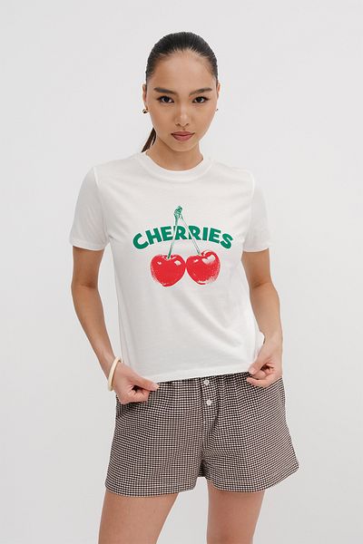 Addax Cherries Written T-Shirt P10486