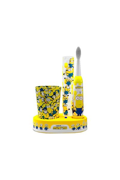 Disney Minions Set cadou igiena orala Mr. White, Minions, periuta electrica, pasta de dinti 75ml, pahar, suport, 4