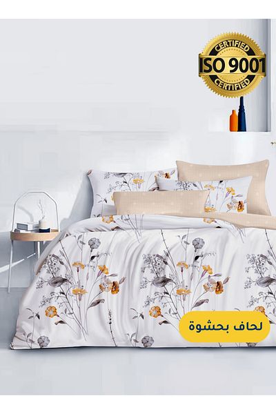 Master Home Textile Microfiber Printed Comforter Sets, Fits 200 x 200 cm Double Size Bed, 8 Pcs King Size