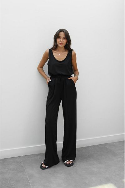 Havoş Black Front Grass Pants Blouse Modal Set