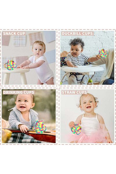 Lyasil Set of 4 LYASIL baby cups, silicone, multicolor, 230 ml