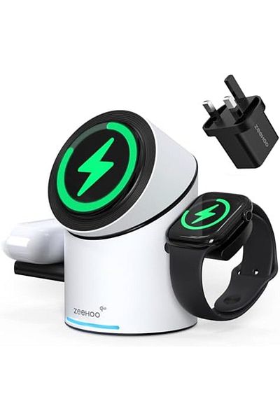 Generic ZEEHOO 3 in 1 Wireless Charging Station Compatible with Magsafe Charger Stand, Qi2 15W Fast Charger