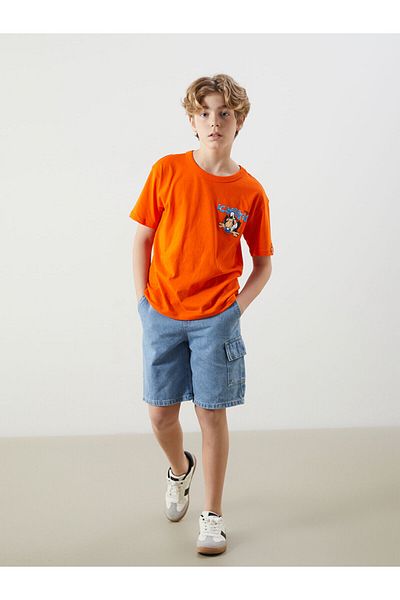 LC Waikiki Crew Neck Nostalgic Monkey Printed Boys T-Shirt