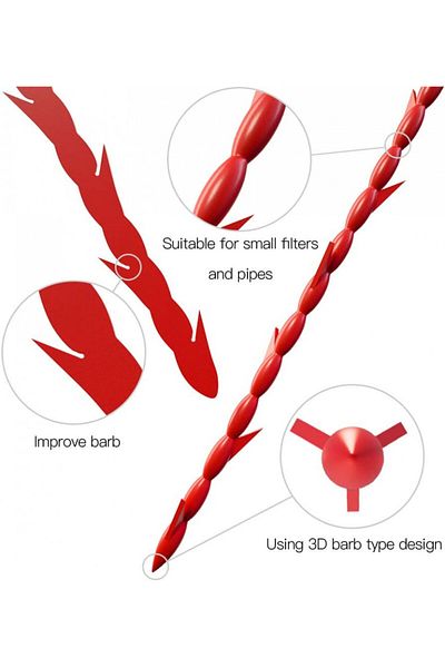 MUSMU Set of 5 MUSMU pipe cleaning tools, plastic, red, 52/60 cm