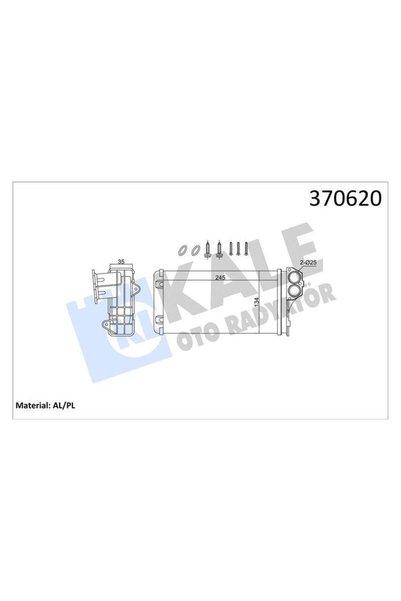 KALE KALORİFER RADYATÖRÜ C3 02 P206 99 P307 00 XSARA 00 12 245X137X35 MEKANİK