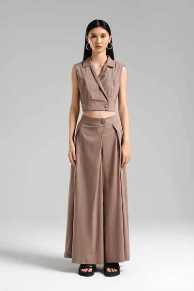 tw3 Γυναικεία μπλούζα με διπλό στήθος με σχέδιο Crop