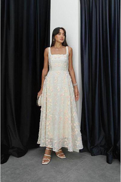 Havoş Ecru Floral Appliqué Dress