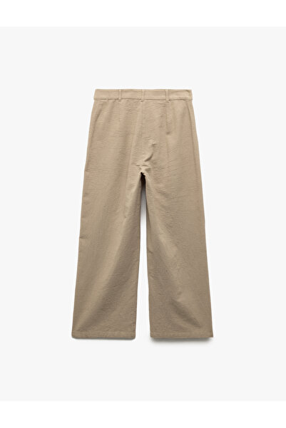 Koton Comfortable Fit High Waist Viscose Wide Leg Trousers