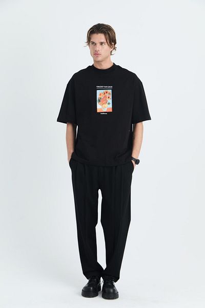 fame-stoned Vincent Van Gogh Printed, Embroidered Unisex 100% Cotton T-Shirt