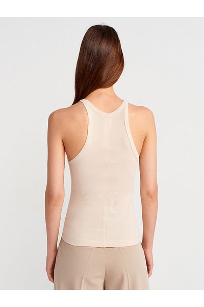 Dilvin 21143 Sleeveless Strap Top-Beige