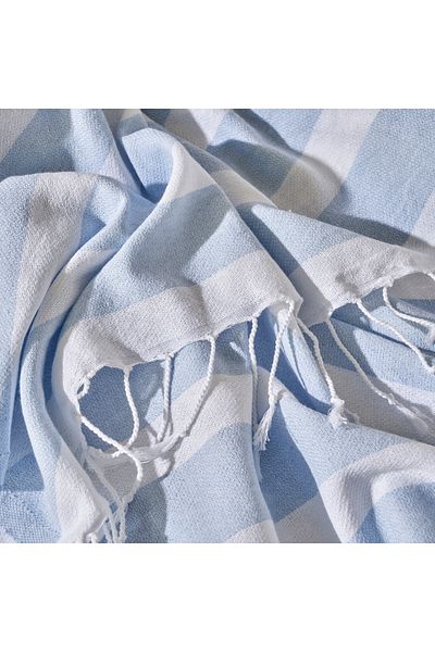 Bella Maison 100% bumbac Lua în dungi Albastru deschis (95x180 cm)