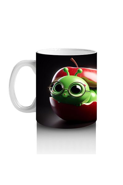 Luluyen Joyful Worm Inside Apple Cup That Makes Children Love Milk