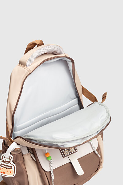 Fiyaka Ççs 51939 School Backpack Student Daily Travel Holiday Sports Walking Trip Beige