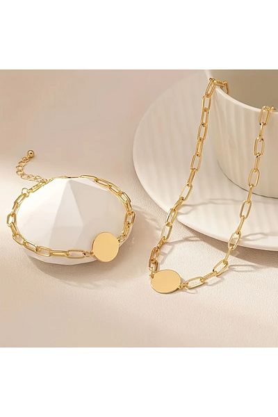 Ayzen Two Round Necklace Bracelet Set