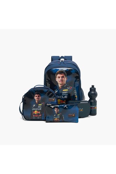 Red Bull Max Verstappen Print 5-Piece Trolley Backpack Set - 16 inches