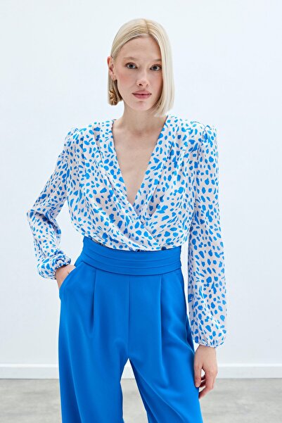 Sateen Боді з візерунком Kruvaze - темно-синій