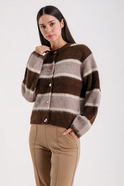 Barbara Baileys Buttoned Striped Women's Cardigan