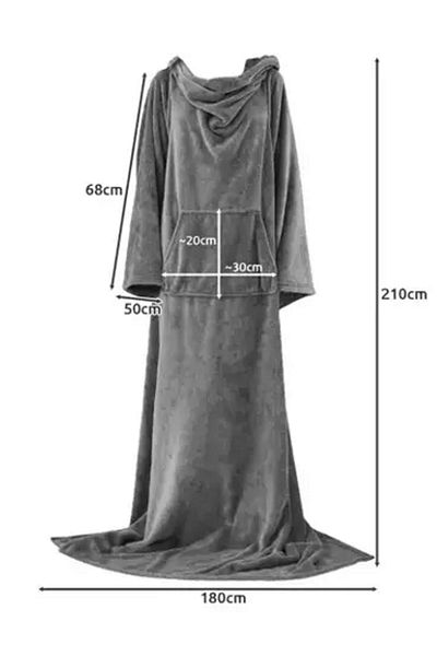 ideal STORE idealSTORE Blanket with Sleeves, Dimensions 180 x 210 cm, Made of Soft and Comfortable Premium Material