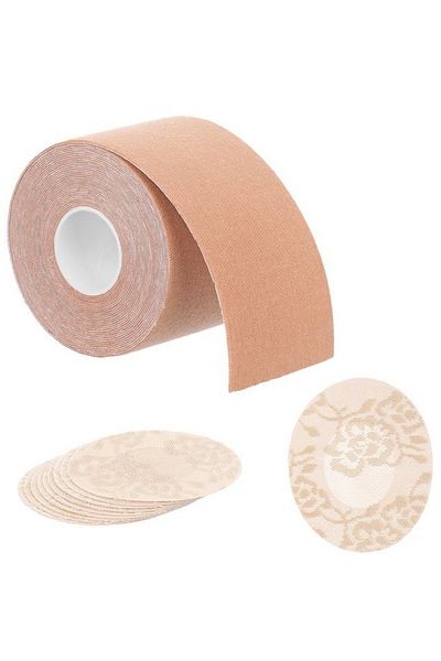 ideal STORE Set Banda pentru Ridicarea Sanilor si Huse pentru Mameloane idealSTORE, Universala, Adeziv Puternic,