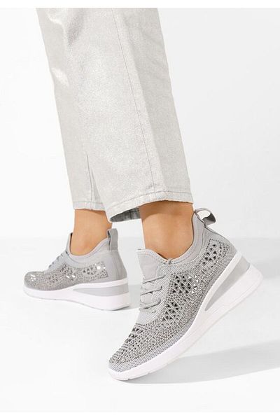 B T Shoes Women's Keeley platform sneakers in gray