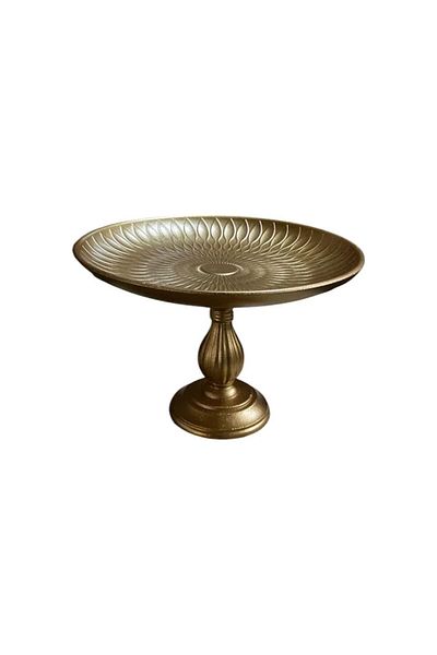 Mandala Decorative Tray with Stand, Wood, 29.5 d x 19 h cm, Antique Copper
