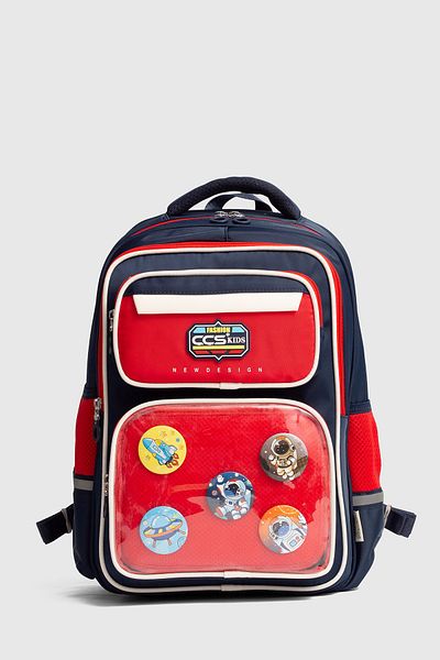ÇÇS Ççs 51923 School Backpack Student Daily Travel Holiday Sports Walking Trip Navy Blue-Red