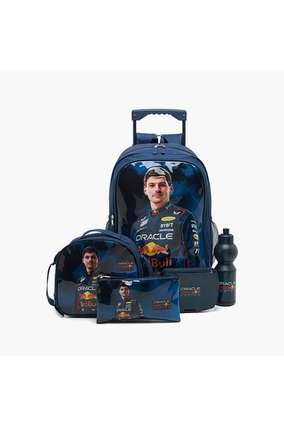 Red Bull Red Bull Max Verstappen Print 5-Piece Trolley Backpack Set - 16 inches