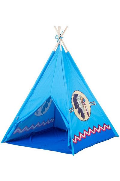Ecotoys Cort pentru copii, Ecotoys, Poliester\Lemn, 120x120x150 cm, Albastru