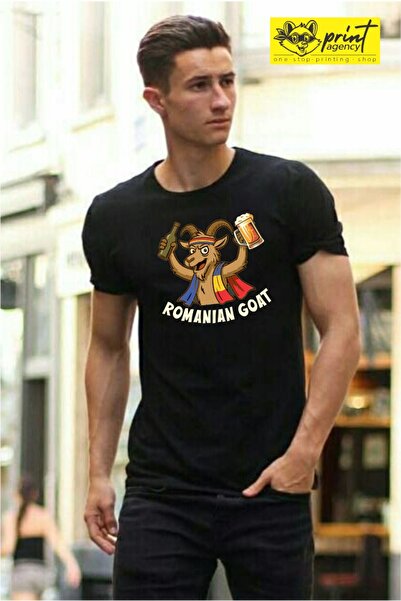 Funny Gift Tricou cu maneca scurta unisex, Funny Beer Romanian Goat