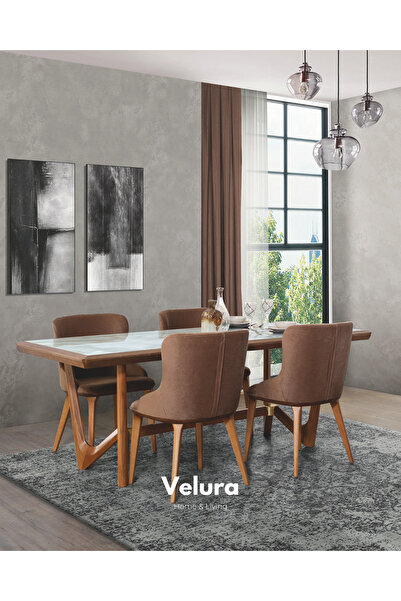 Velura Home & Living Riva Yemek Odası Takımı (Yemek Masası + 4 Adet Sandalye)