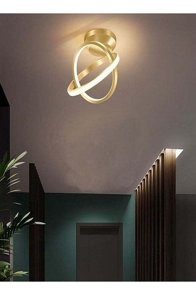 Raffine Modern Creative Iron LED Ceiling Light Round Geometry Ceiling Lamp for Living Room Bedroom Balcony H