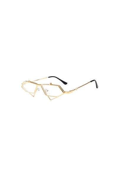 Toz Vintage Wing Clear Glass Gold Frame Vintage & Retro Glasses