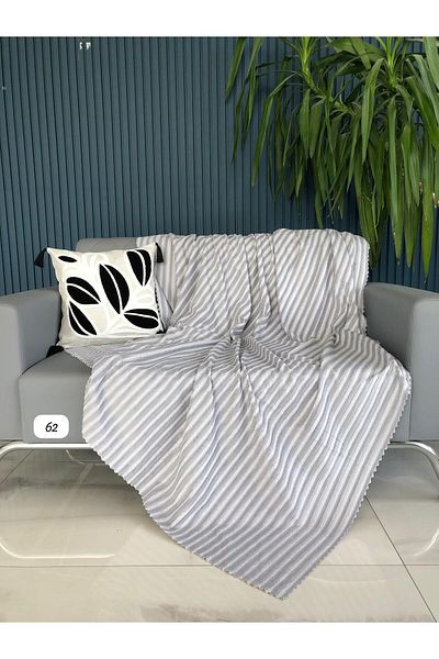 Bella Home Knitted Striped Sofa Cover - 170X210 cm