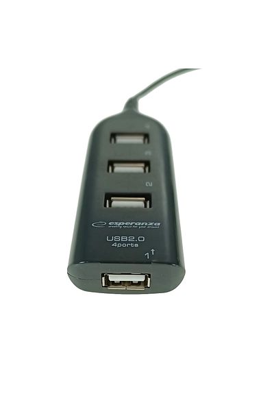 ESPERANZA 4-port USB HUB, USB 2.0 interface, Esperanza 76860, 78cm cable, black